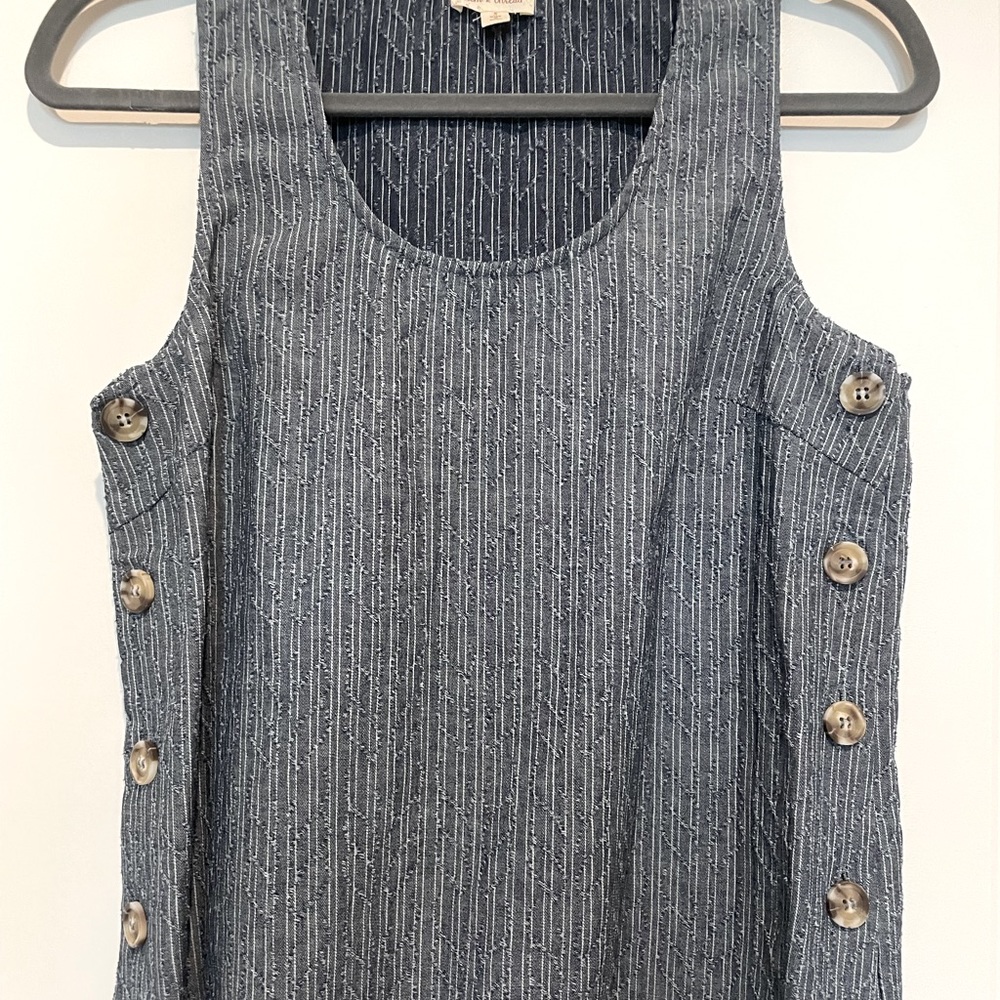 Detailed Blue Tank Top